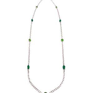 Nicky Butler Green Chalcedony & Quartz 30" Gem Station Necklace Sterling Silver